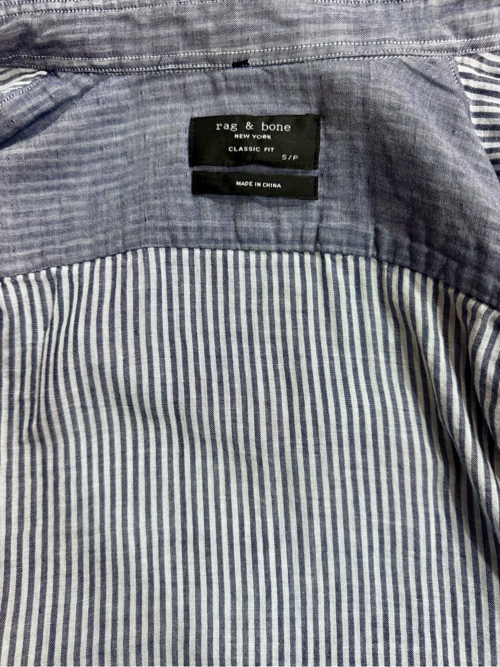 Rag & Bone Women’s Classic Fit Chambray Button Down Shirt Blue Size S